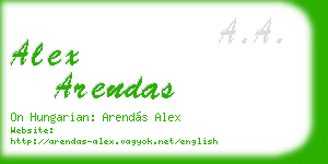 alex arendas business card